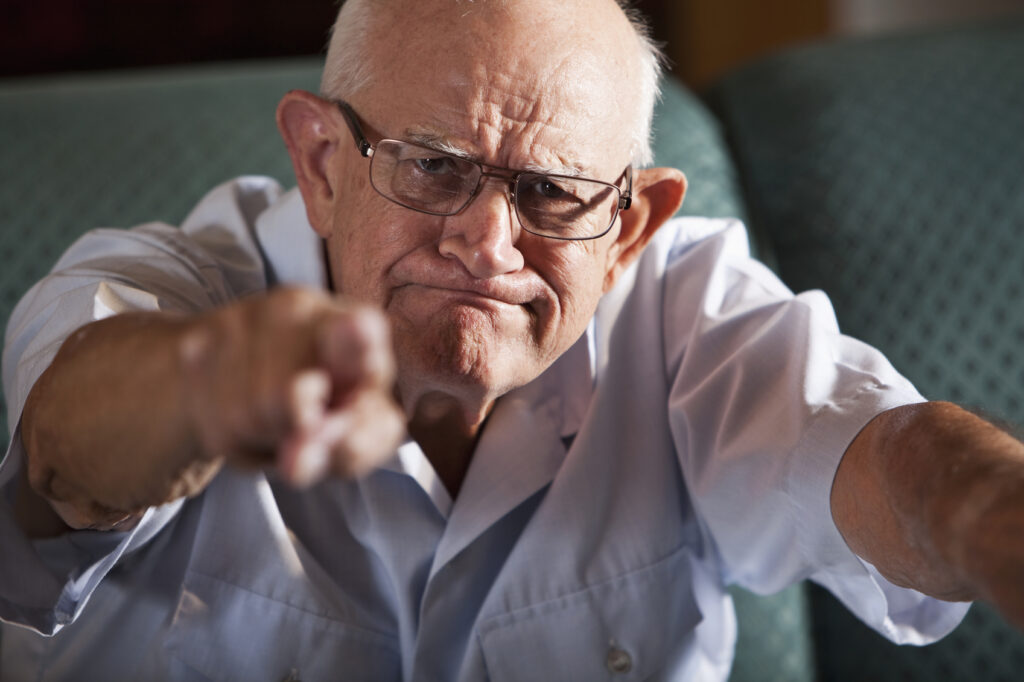 Dementia-related anger: This old man's anger is triggered by dementia