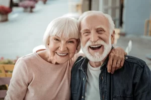 elderly couple receiving geriatric in-home care provided by Angels Instead home care agency in Houston, Texas.