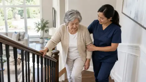 Mobility assistance at home with an Angels Instead caregiver